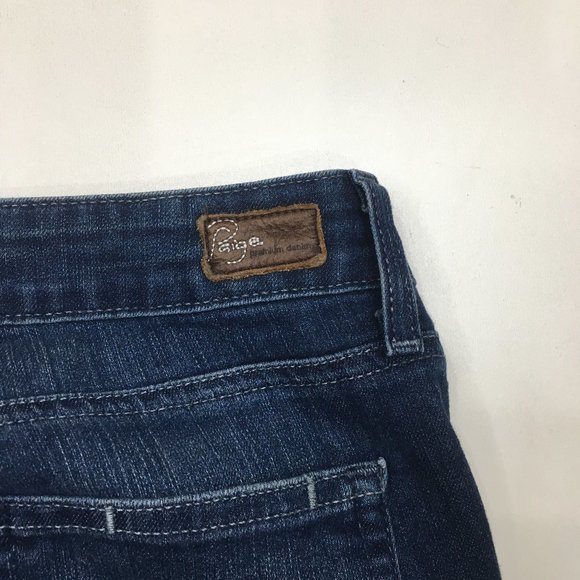PAIGE Premium Denim Wellington Wash PEG SKINNY 5 Pocket Logo Hardware Jeans - Picture 10 of 13